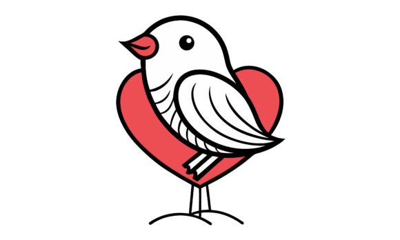 Download Bird with Heart Love Illustration - Premium Resources
