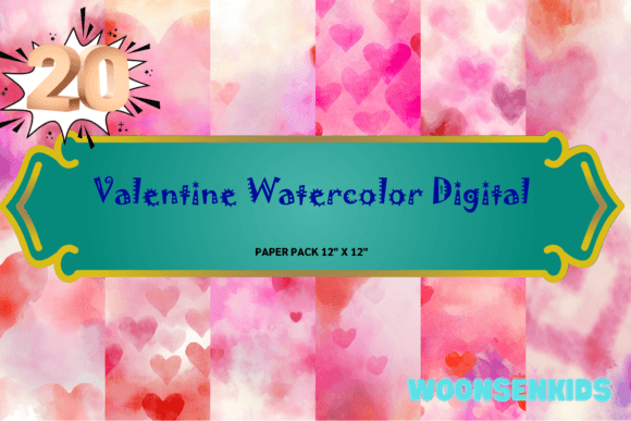 Download Popular Valentine Watercolor Digital Png Kdp Digital Paper - Popular valentine Collection